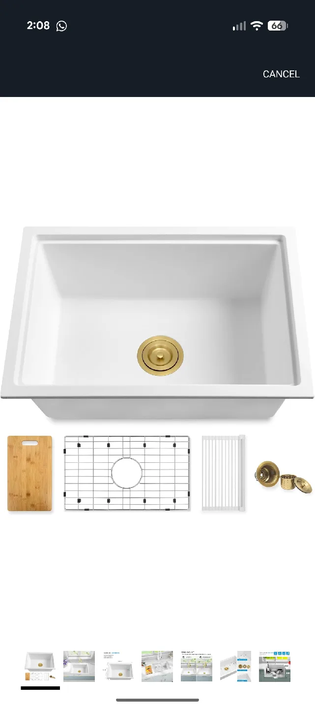 YAQUN CS6545 White Kitchen Sink
