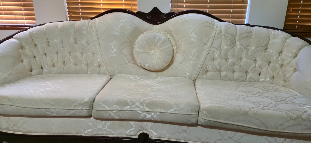 Antique Style Sofa and Loveseat Set - Cream image indicator(4)