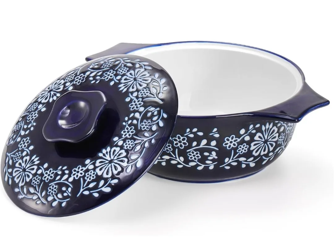 Bekith Casserole Dish with Lid, Blue image indicator(2)