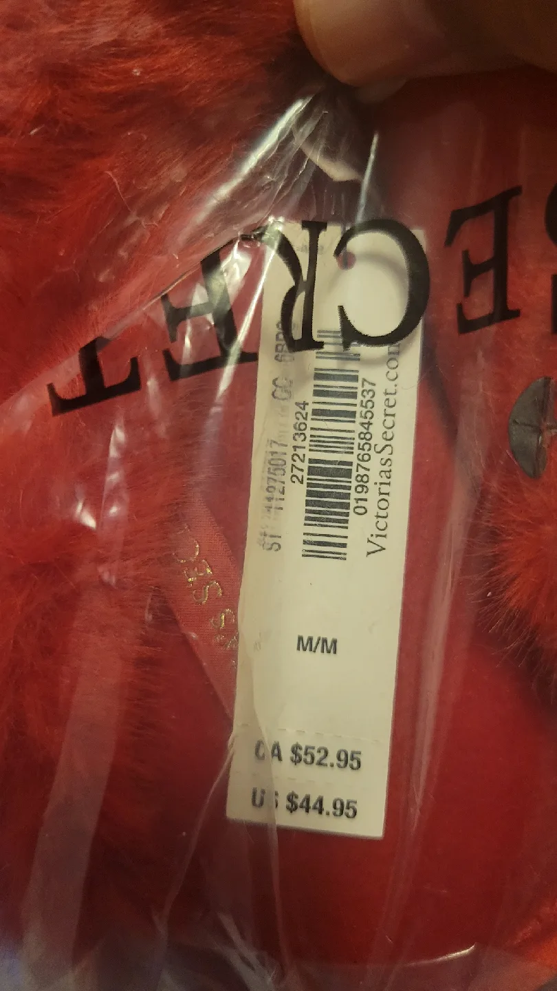 Victoria's Secret Red Furry Slippers - Size M/M image indicator(2)