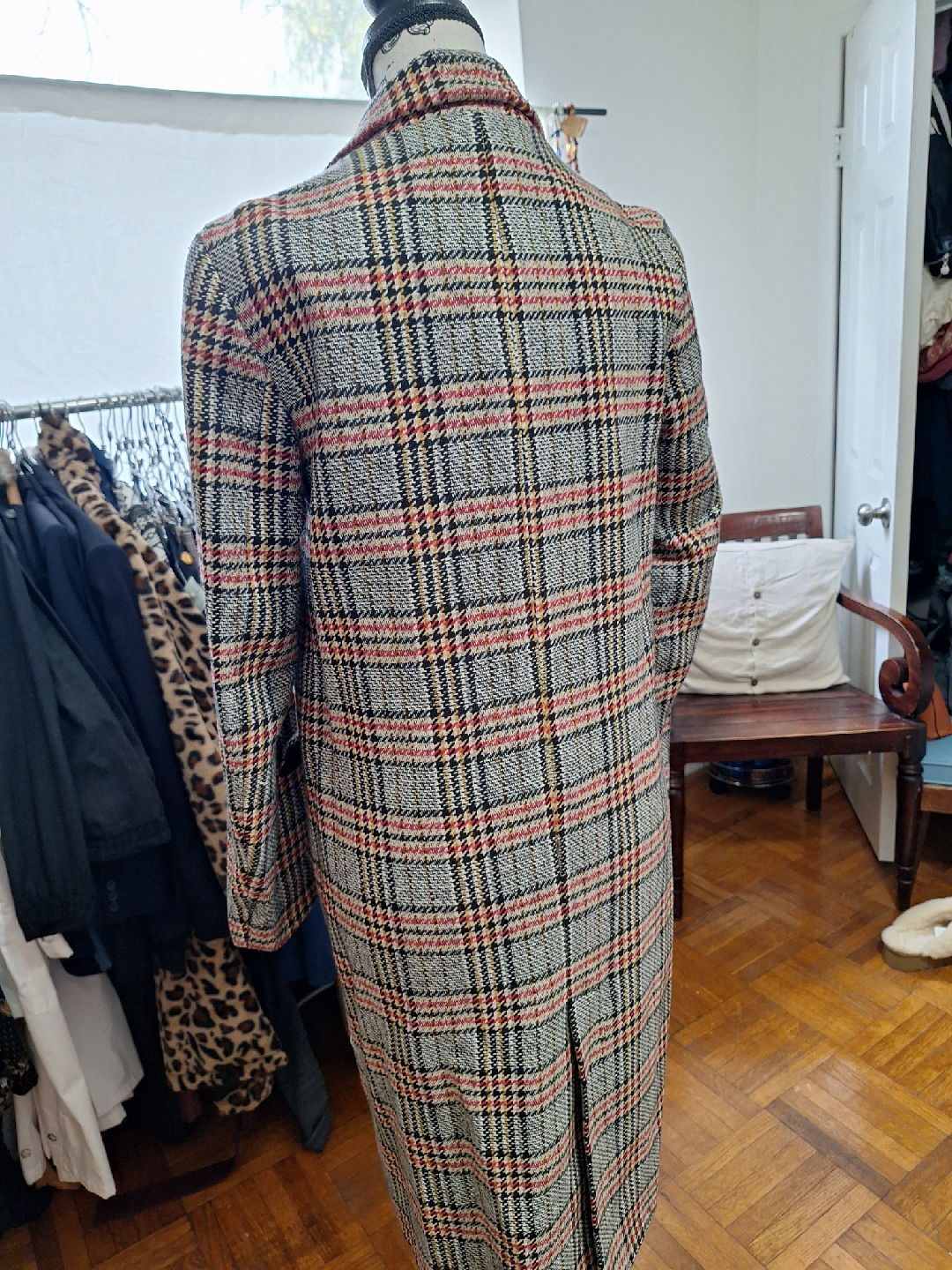 Zara Basic Plaid Coat - Size XS - photo 2