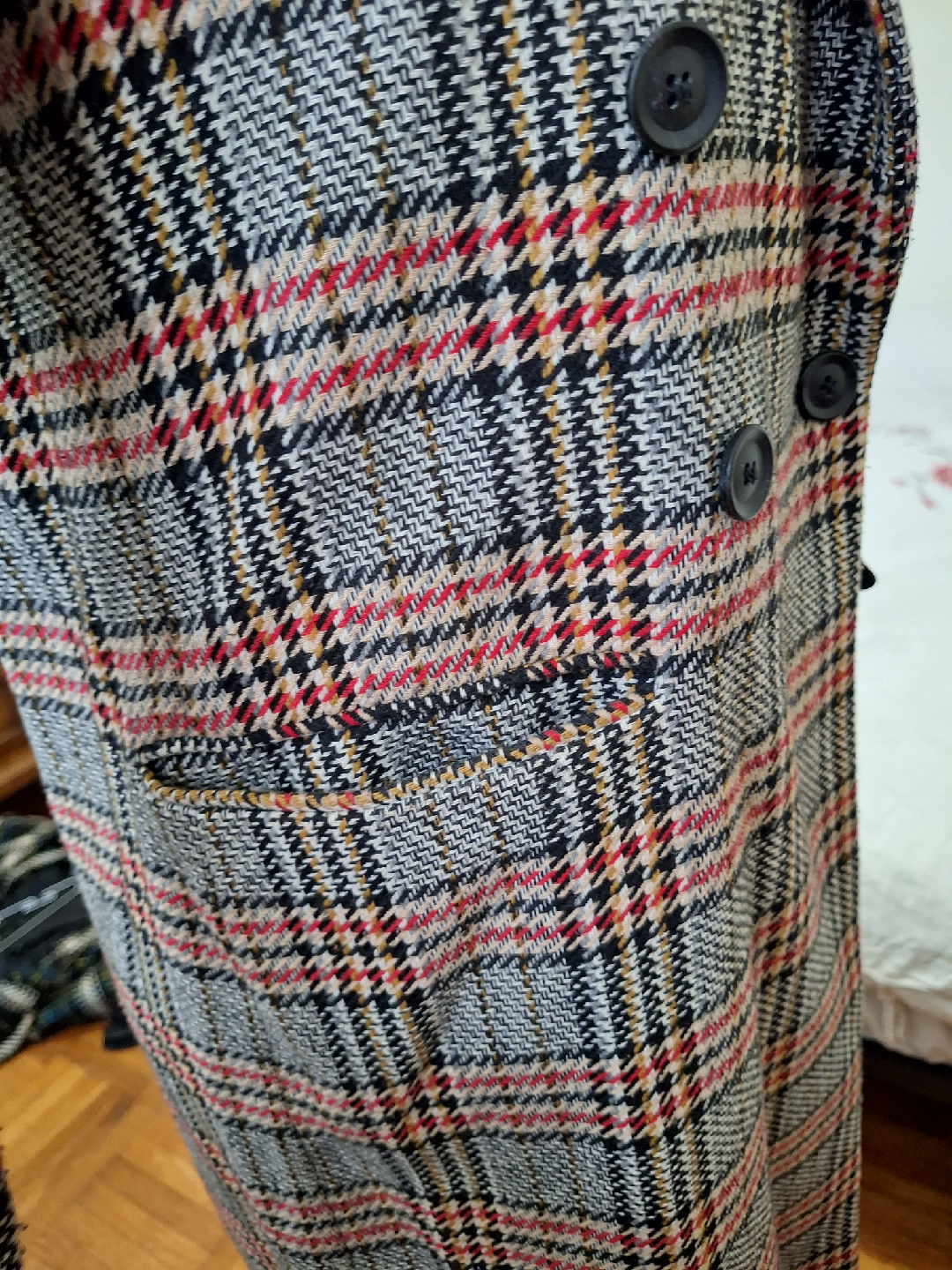 Zara Basic Plaid Coat - Size XS - photo 4