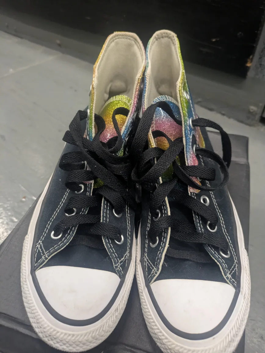 Converse Chuck Taylor All Star High Top Rainbow Drip Size 6 image indicator(6)