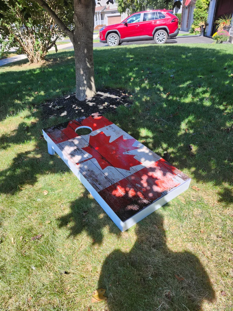 Custom Canadian Flag Cornhole Board image indicator(2)