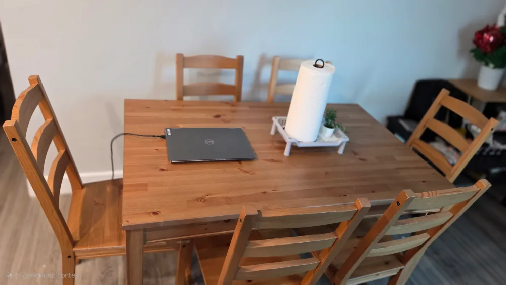 ✨ Solid Wood Dining Table with 6 Chairs – Great Condition! ✨ image indicator(4)