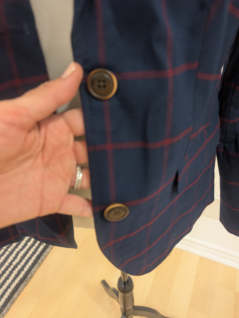 Tommy Hilfiger Plaid Blazer - Navy/Red - photo 3