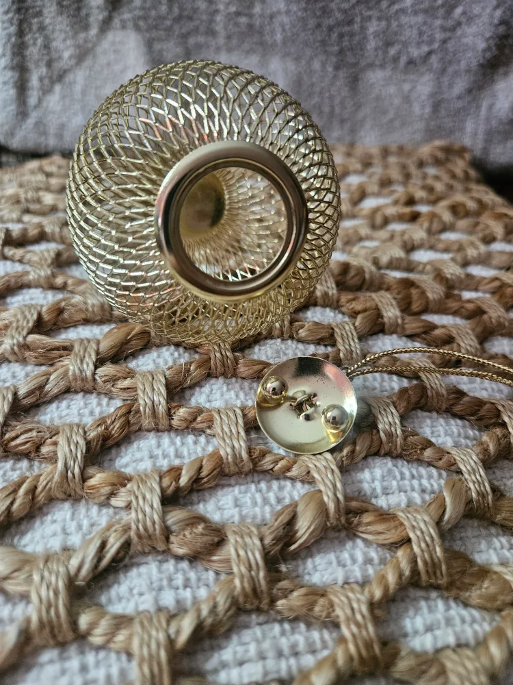 New Gold Tone  6- pcs.Ball Christmas  TreeMesh  Ornament. image indicator(6)