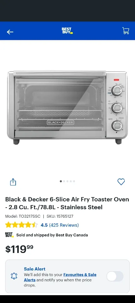 Black+Decker Crisp 'N Bake 6-Slice Toaster Oven image indicator(2)