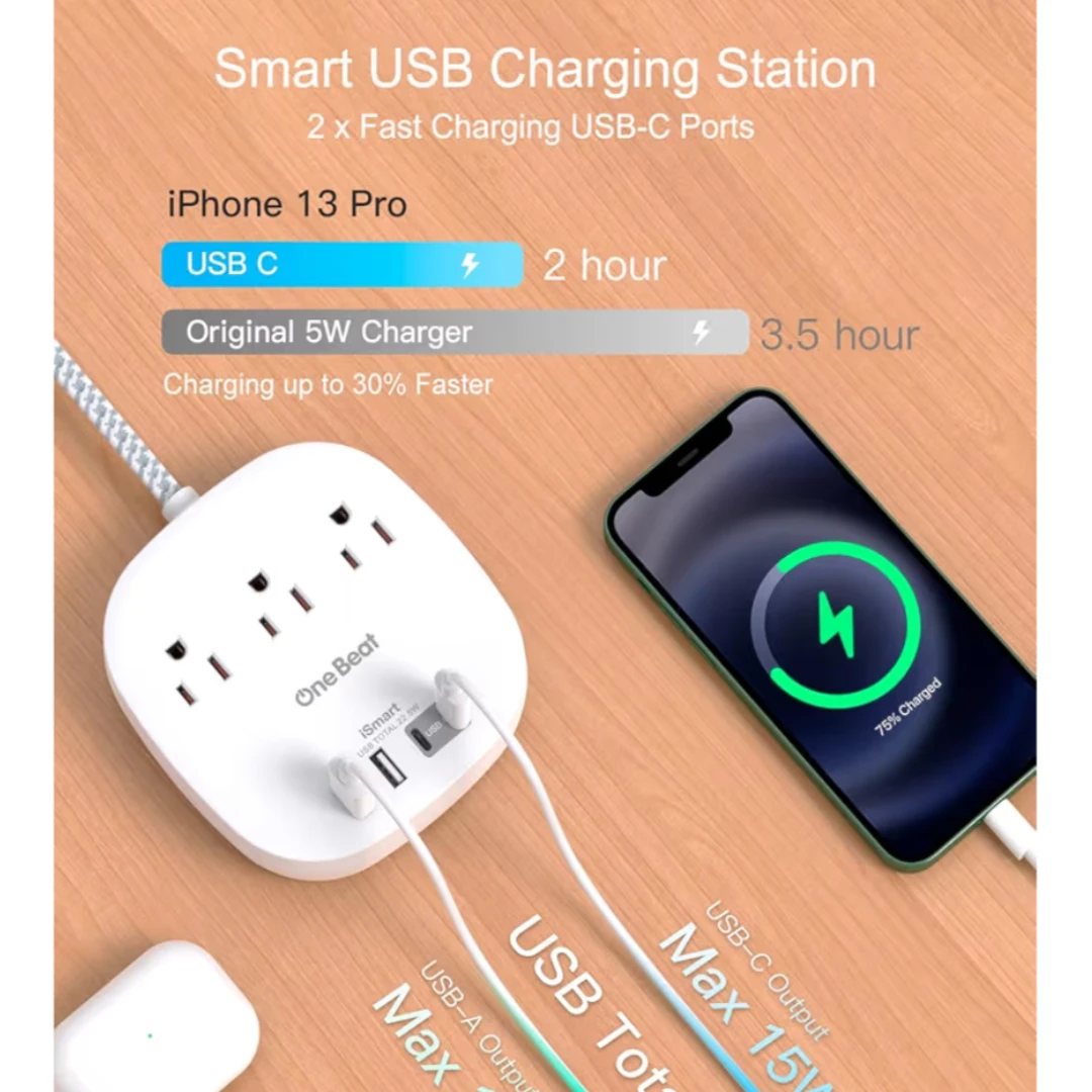 One Beat 7-in-1 Desktop Power Strip - photo 2