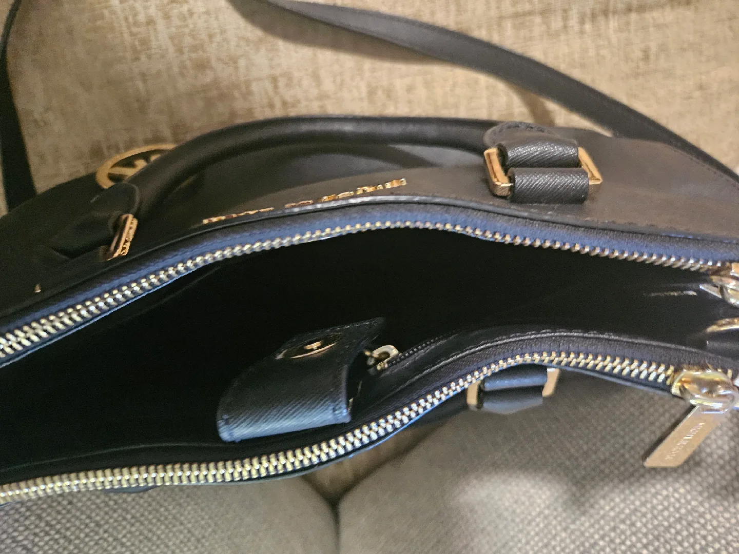 Michael Kors Black Leather Satchel image indicator(2)