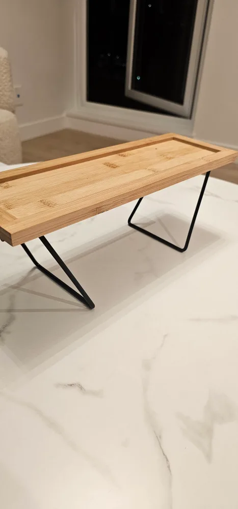 Wooden Bed Tray Table with Metal Legs image indicator(2)