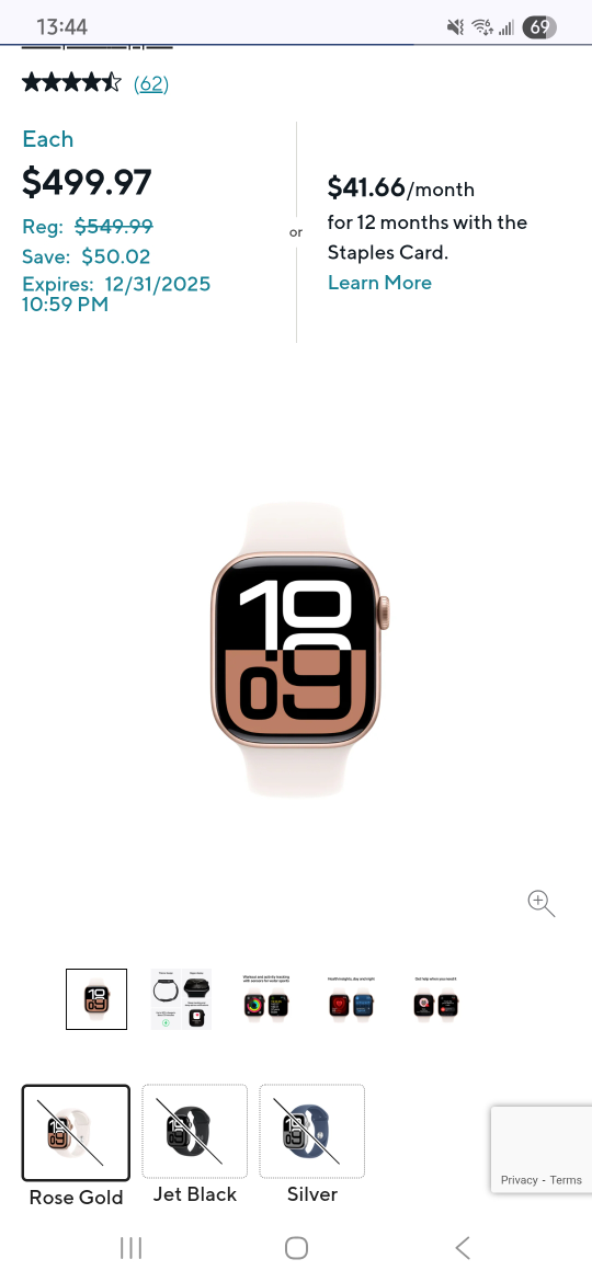 Apple Watch Rose Gold - 42 mm sports band