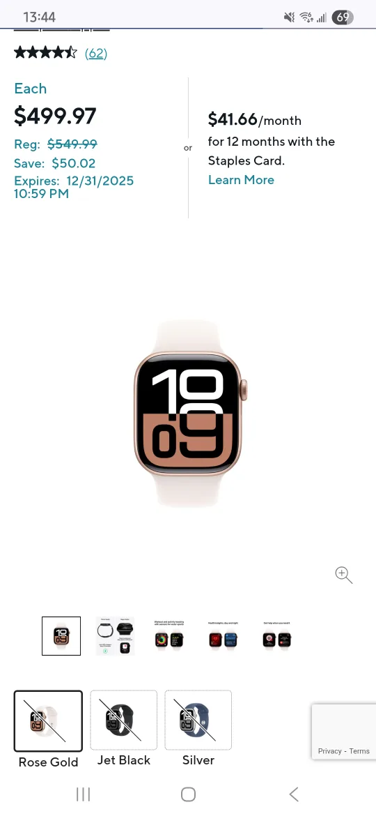 Apple Watch Rose Gold - 42 mm sports band thumbnail