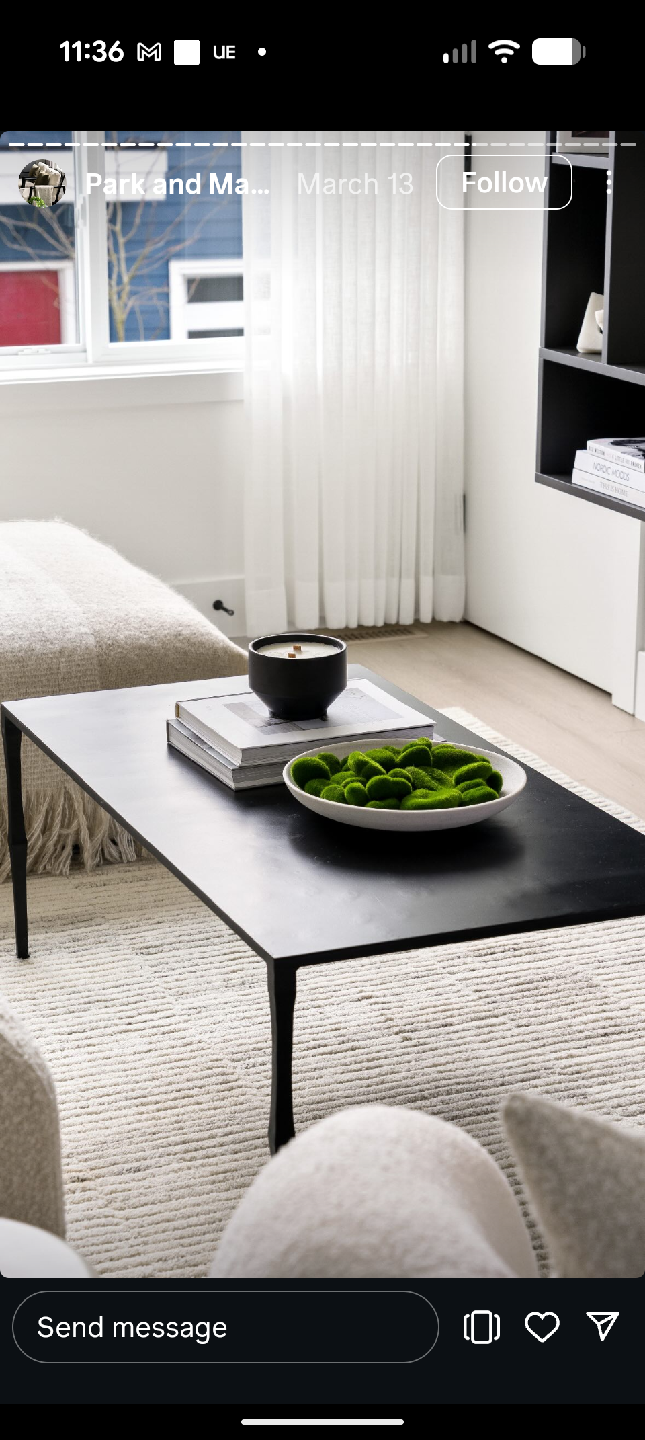 Mercana “Timothy I” Black Iron Coffee Table / center table