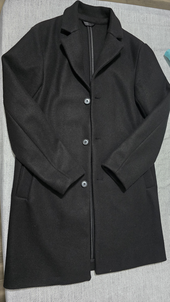 H&M Black Wool Blend Coat - Size S
