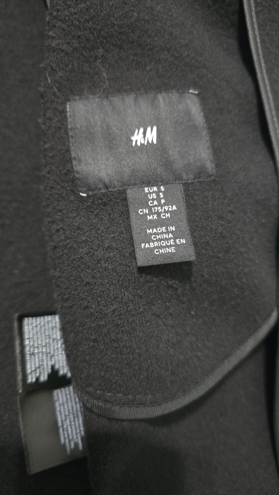 H&M Black Wool Blend Coat - Size S - photo 3