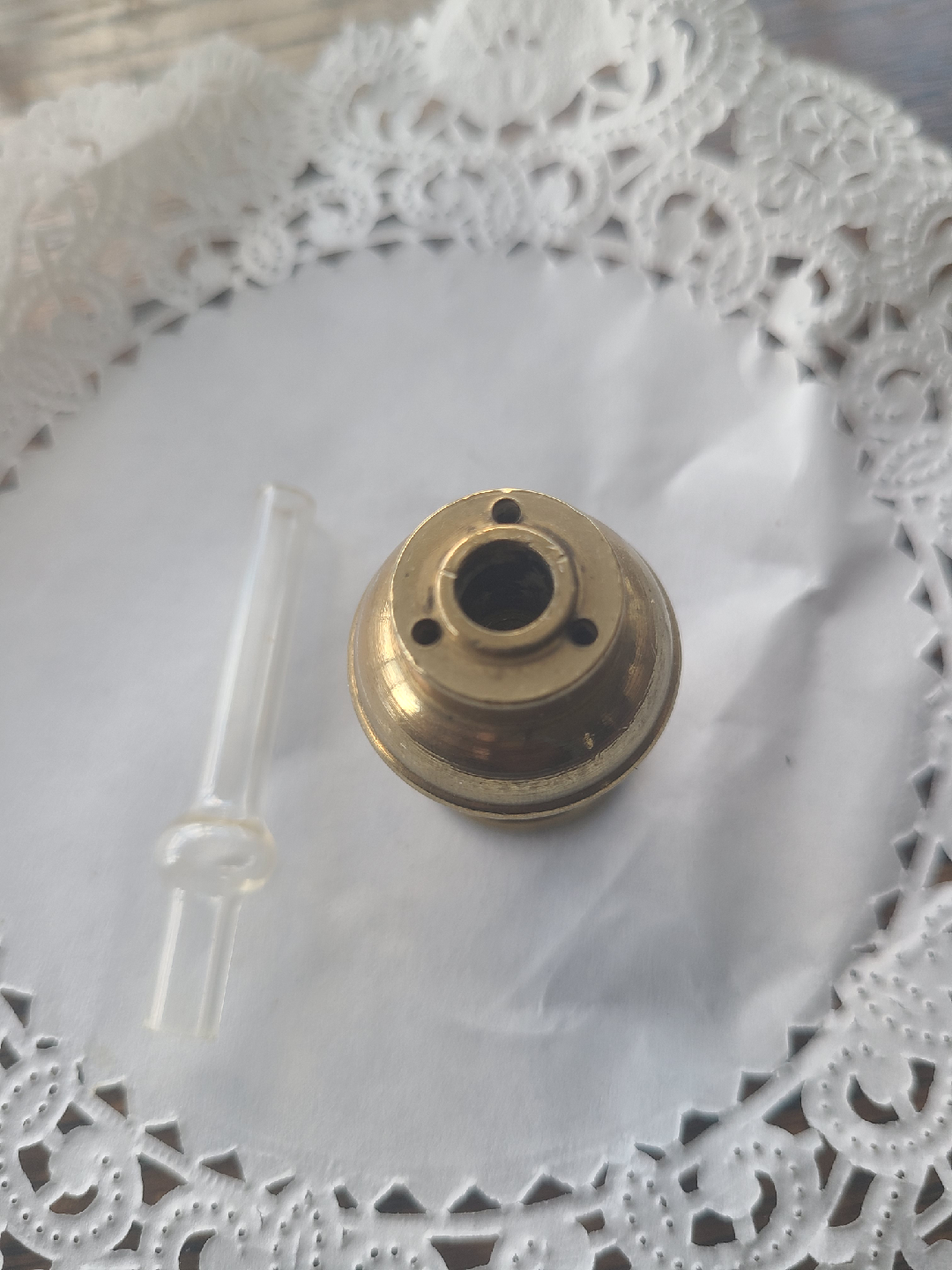 Vintage Miniture Brass Oil Lamp - photo 2