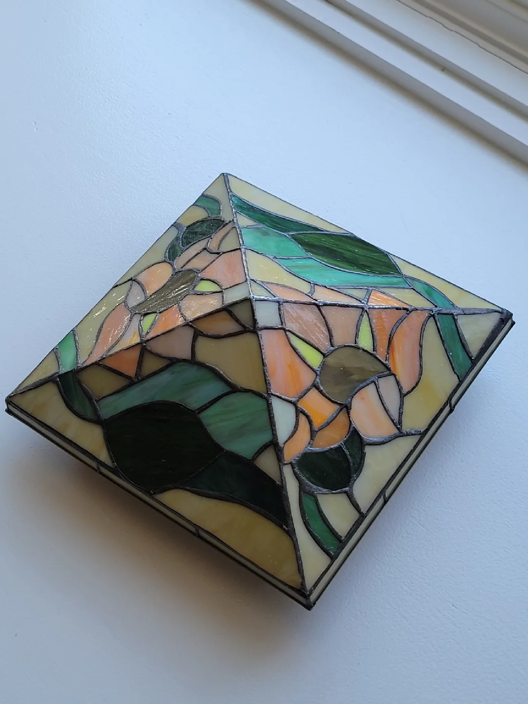 Stained Glass Sunflower Fence Post Lampshade thumbnail