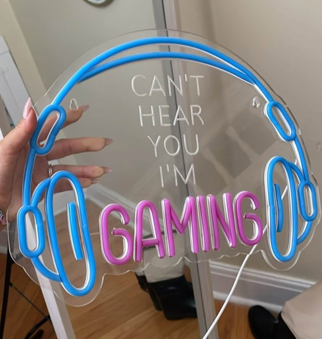 Gaming Neon Sign - "Can't Hear You I'm Gaming"