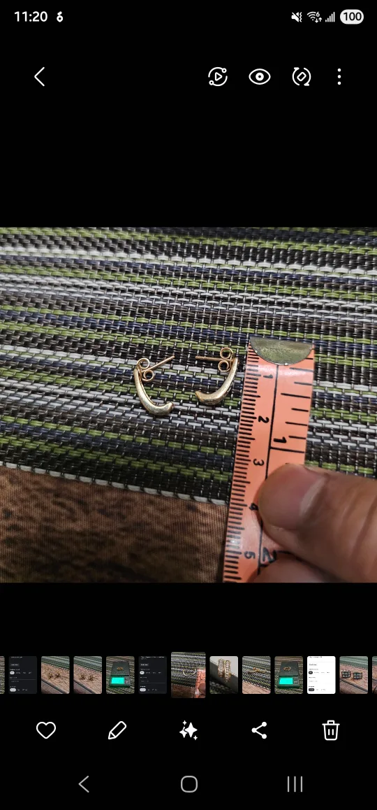 14K Gold Earrings with Diamonds, 2.0g image indicator(4)