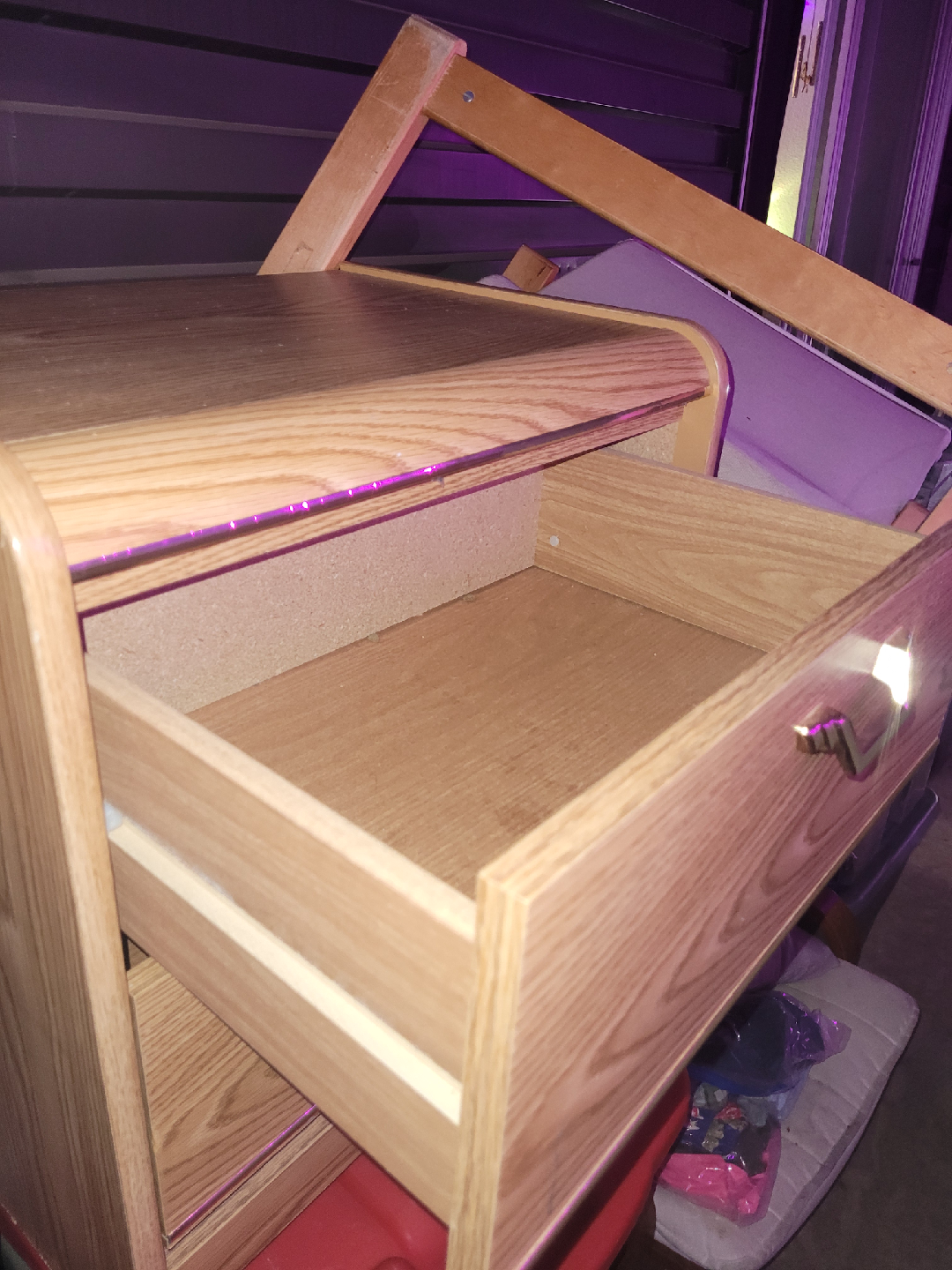 Wood Grain Two-Drawer Nightstand - photo 3