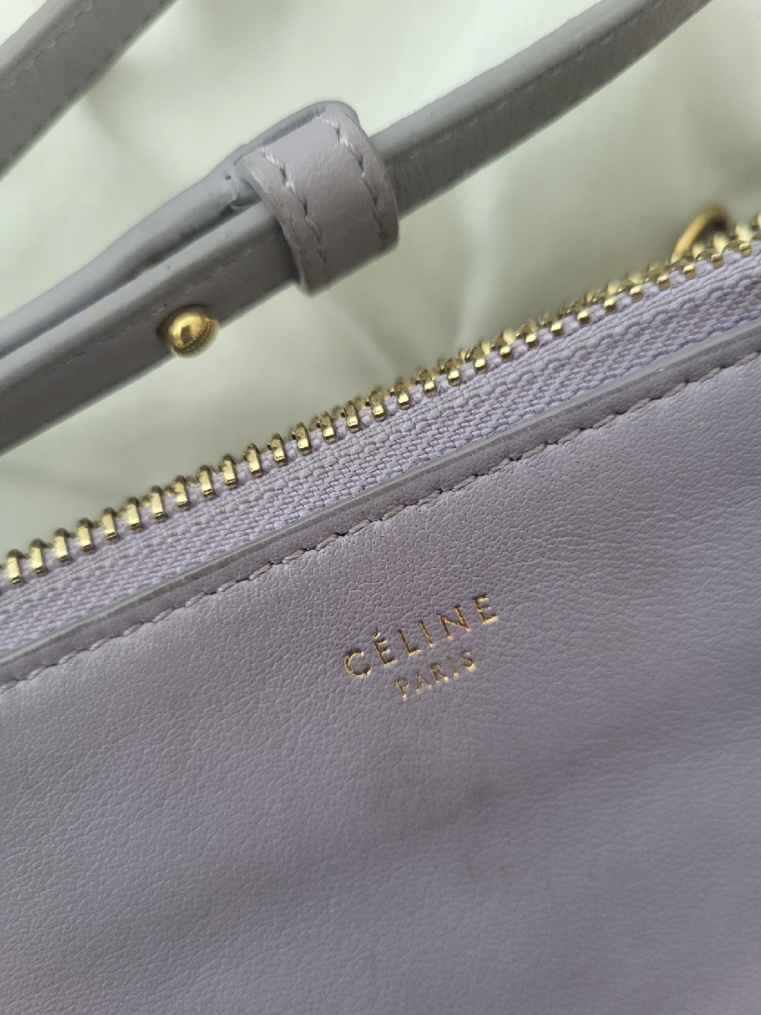 Celine Lilac Leather Crossbody Trio Bag preloved