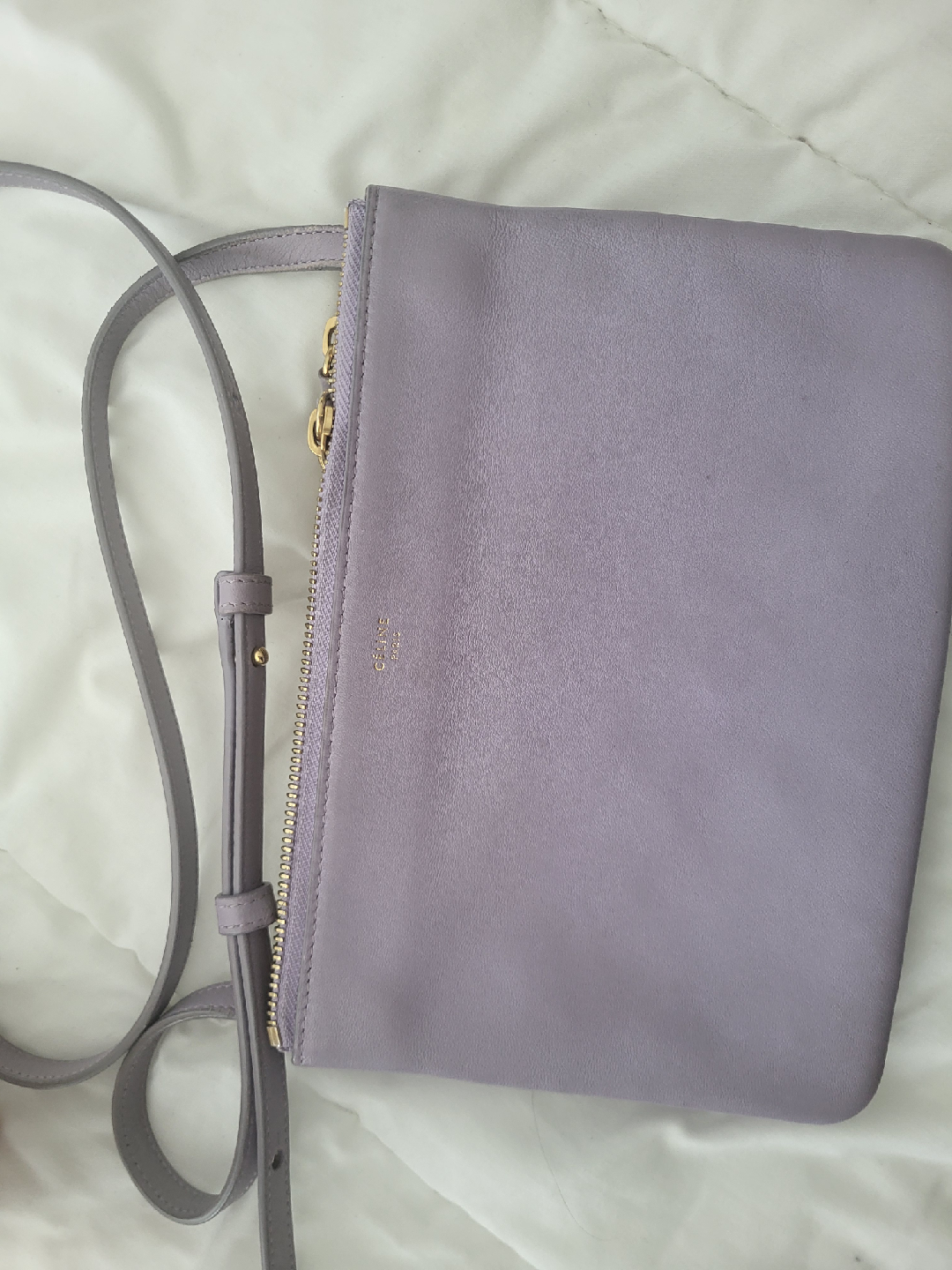 Celine Lilac Leather Crossbody Trio Bag preloved - photo 2