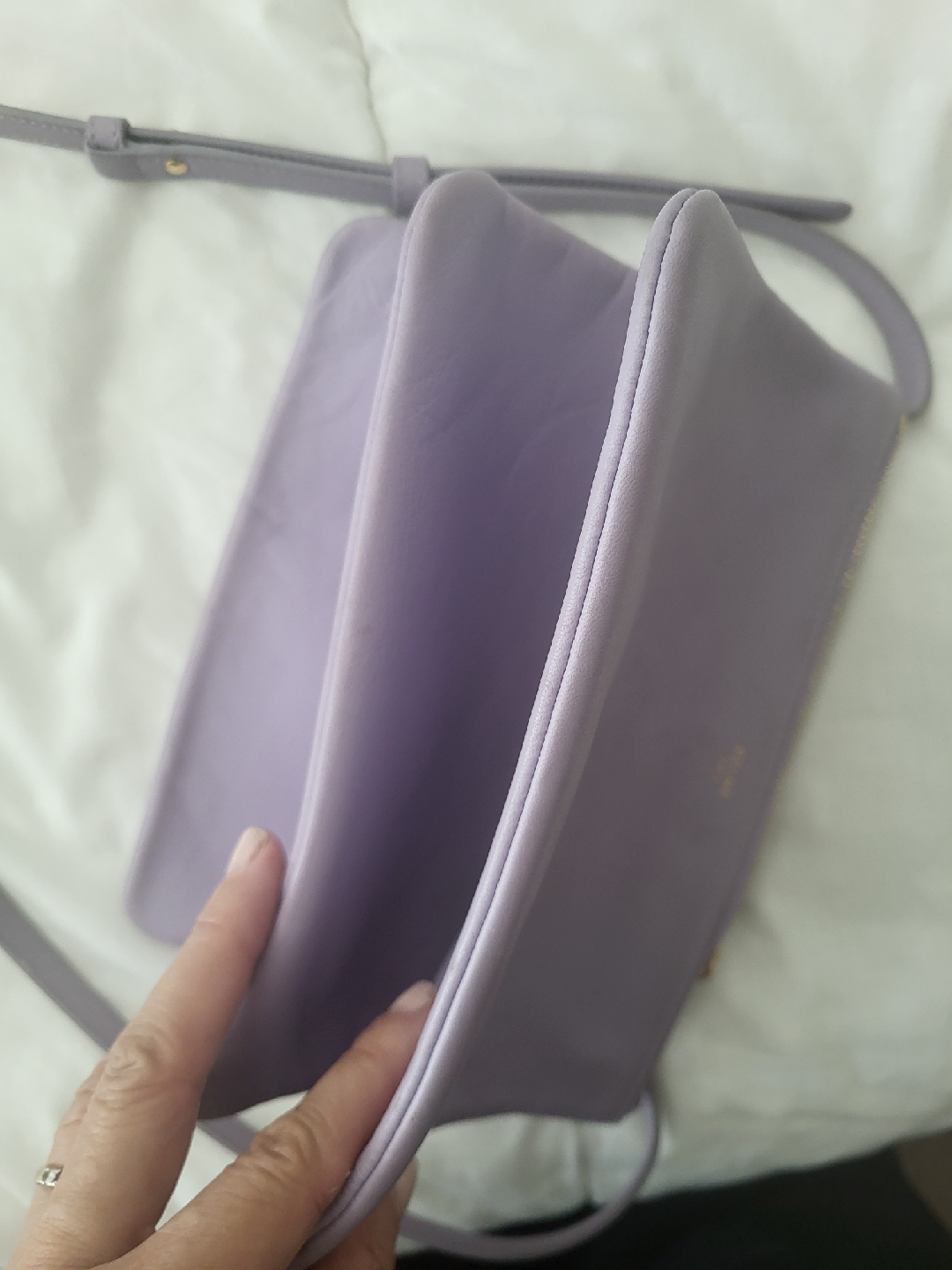 Celine Lilac Leather Crossbody Trio Bag preloved - photo 3