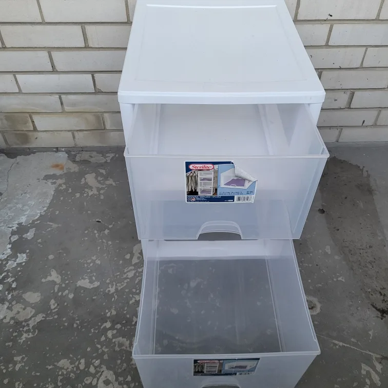 Sterilite Transparent Stackable Large Storage Drawers, 26-L image indicator(2)