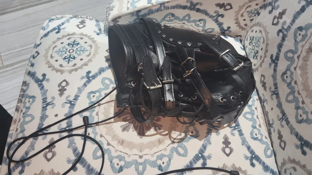 Black Leather Riveted Mask image indicator(3)