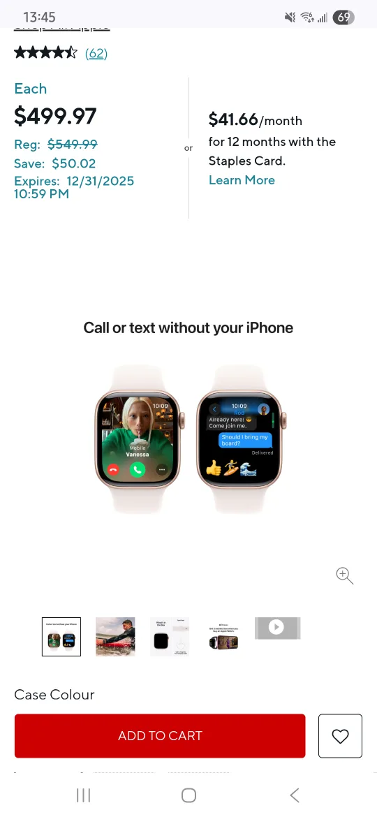 Apple Watch Rose Gold - 42 mm sports band image indicator(7)