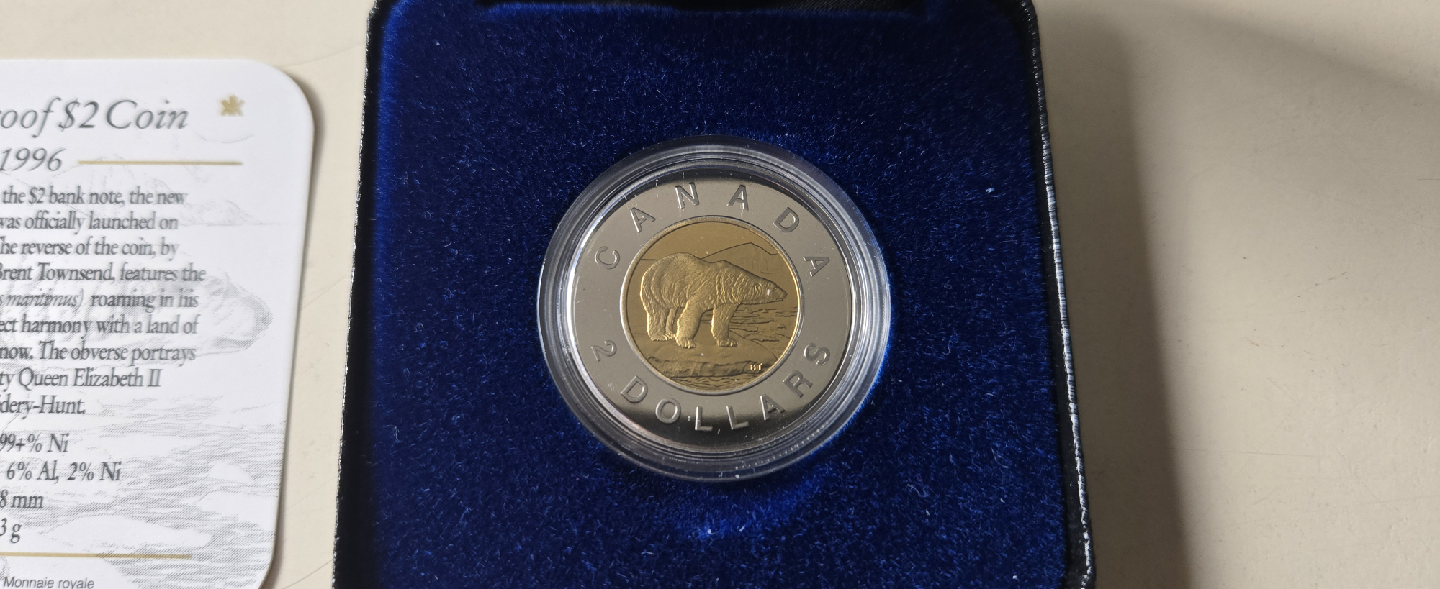 1996 Proof $2 Coin - Polar Bear Toonie