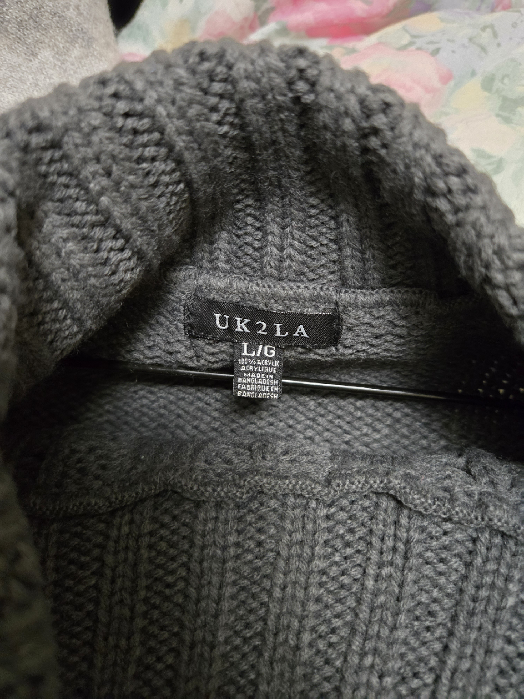 UK2LA Grey Acrylic Knit Dress - Size L - photo 3