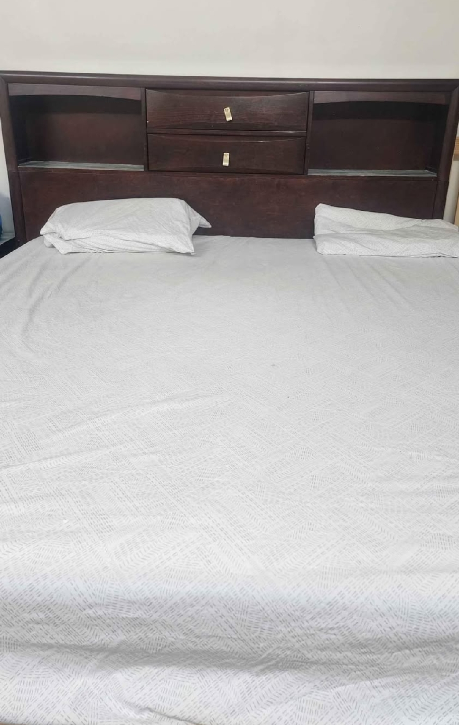 Dark Wood King Size Bed Frame with Storage - photo 2