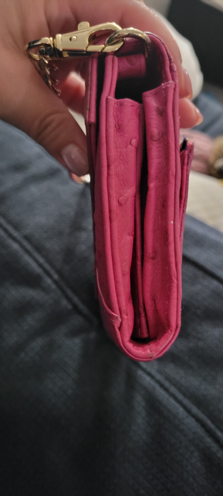 Rebecca Minkoff Pink Ostrich Leather Wallet on Chain - photo 3