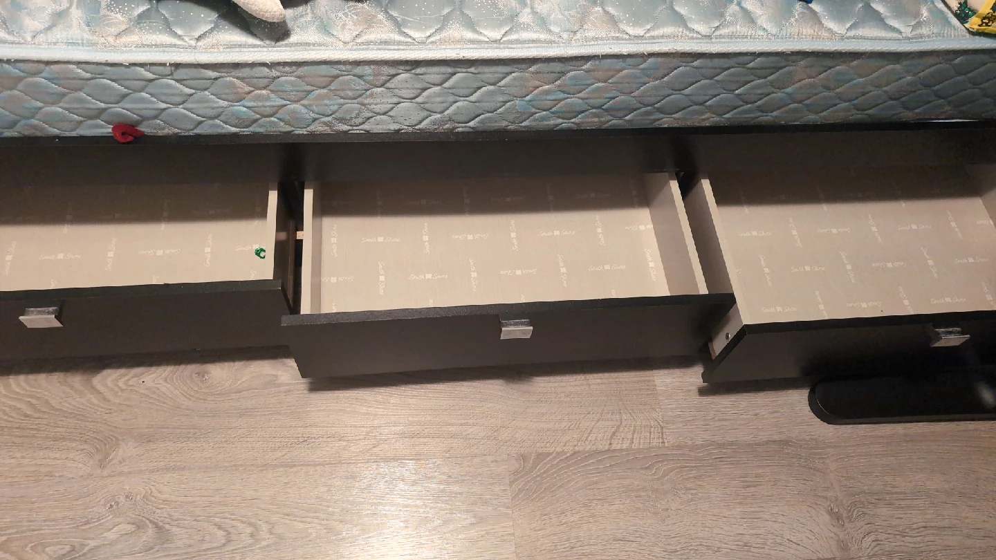 Black Single Bed Frame with Storage Headboard - photo 4