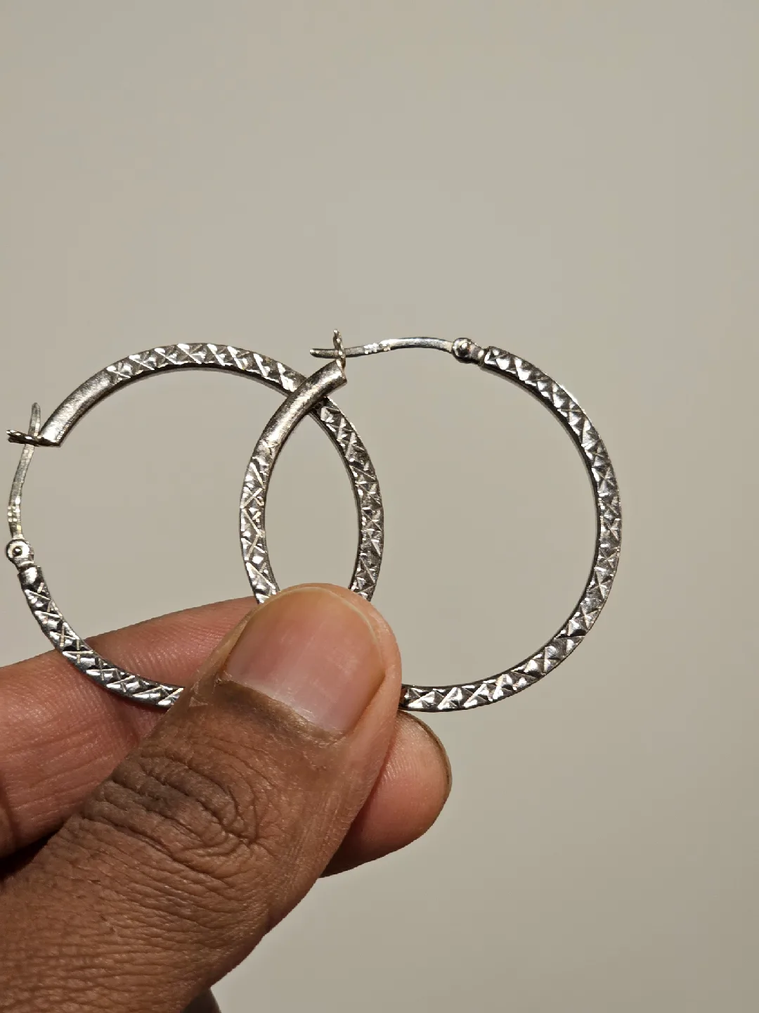 Sterling Silver Hoop Earrings - Like New! image indicator(4)