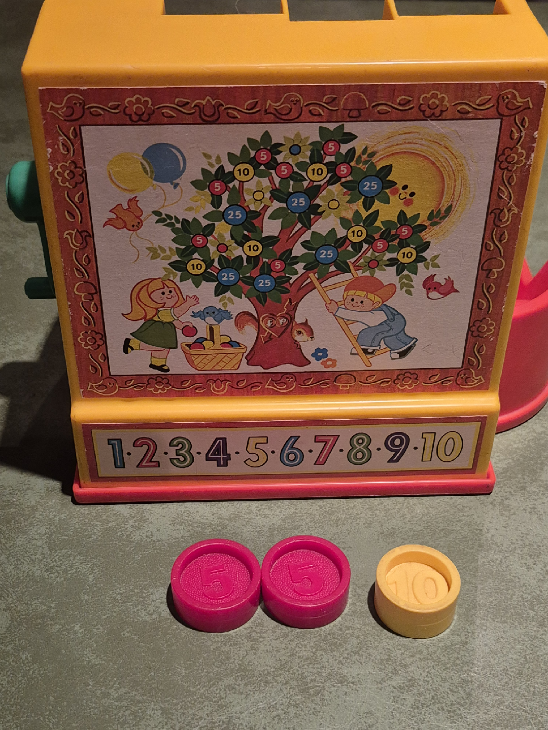 Vintage 1974 Fisher Price Cash Register  With 3 Coins - photo 3