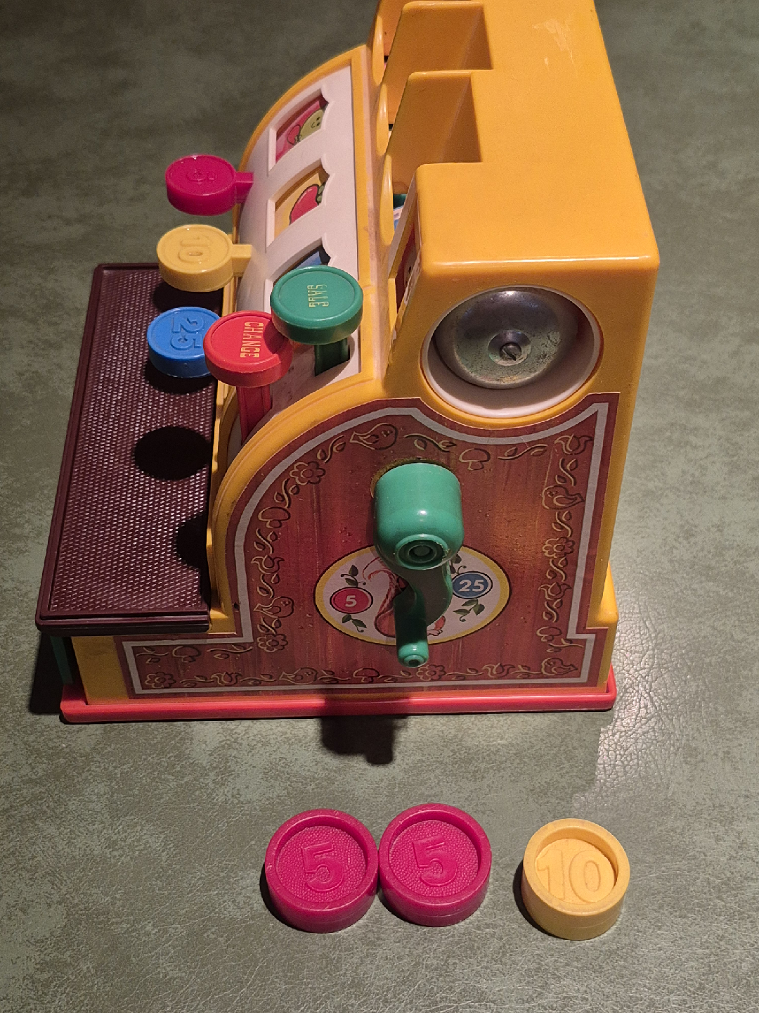 Vintage 1974 Fisher Price Cash Register  With 3 Coins - photo 4