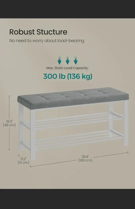SONGMICS Shoe Bench with Storage image indicator(2)