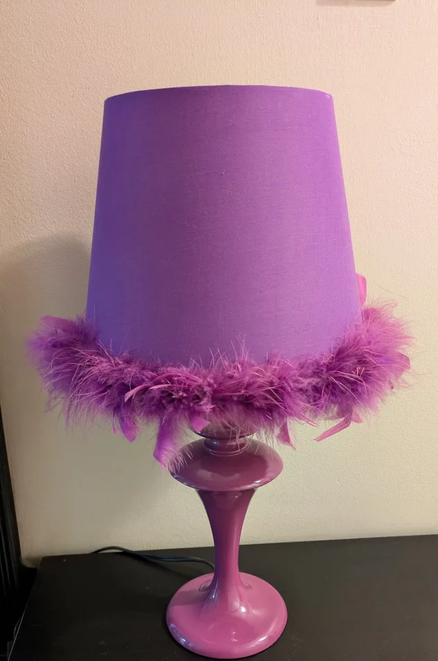 Purple Feathered Table Lamp image indicator(2)