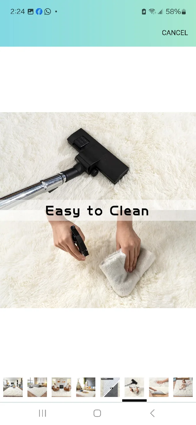 Fluffy White Area Rug 8 x 10 image indicator(6)