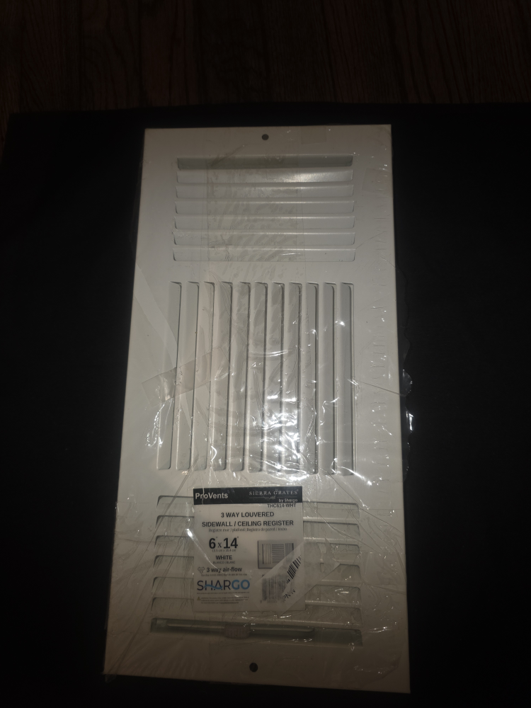 ProVents 6x14 3 Way Louvered Sidewall/Ceiling Register - New