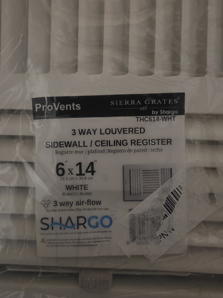 ProVents 6x14 3 Way Louvered Sidewall/Ceiling Register - New - photo 3