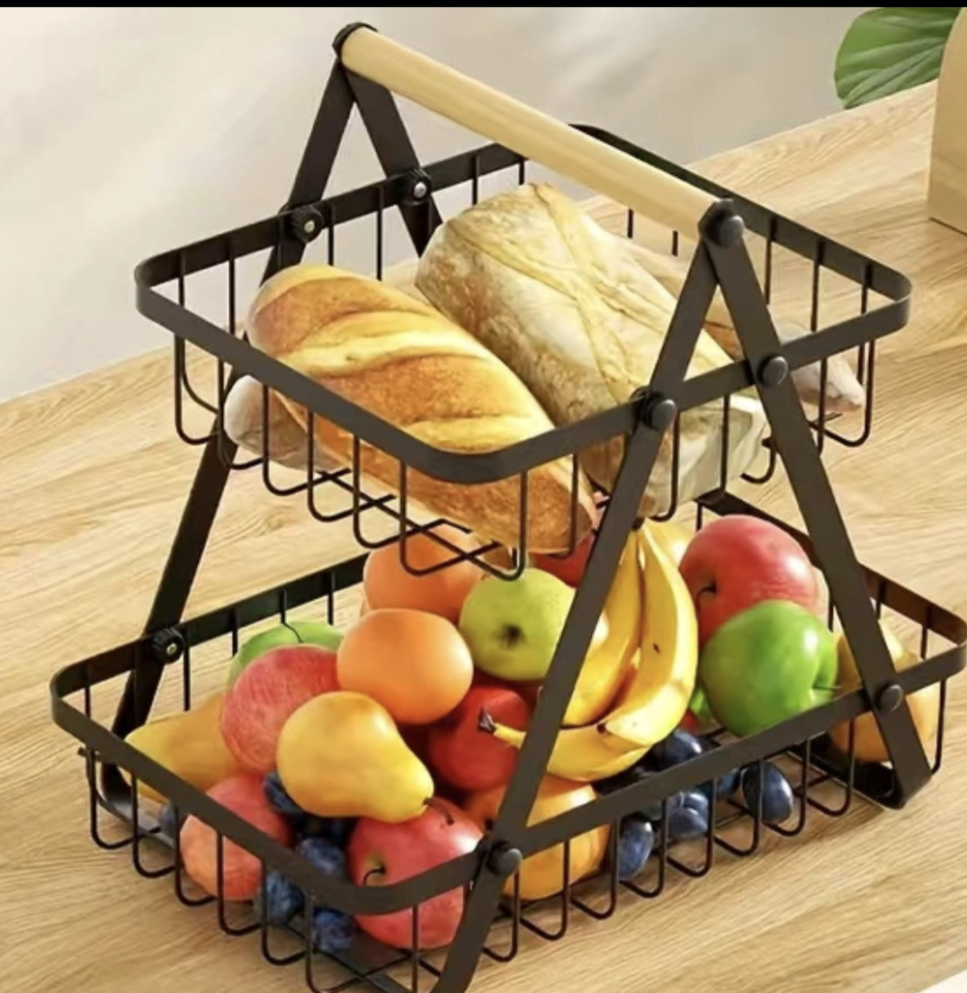 Black 2-Layer Fruit Basket