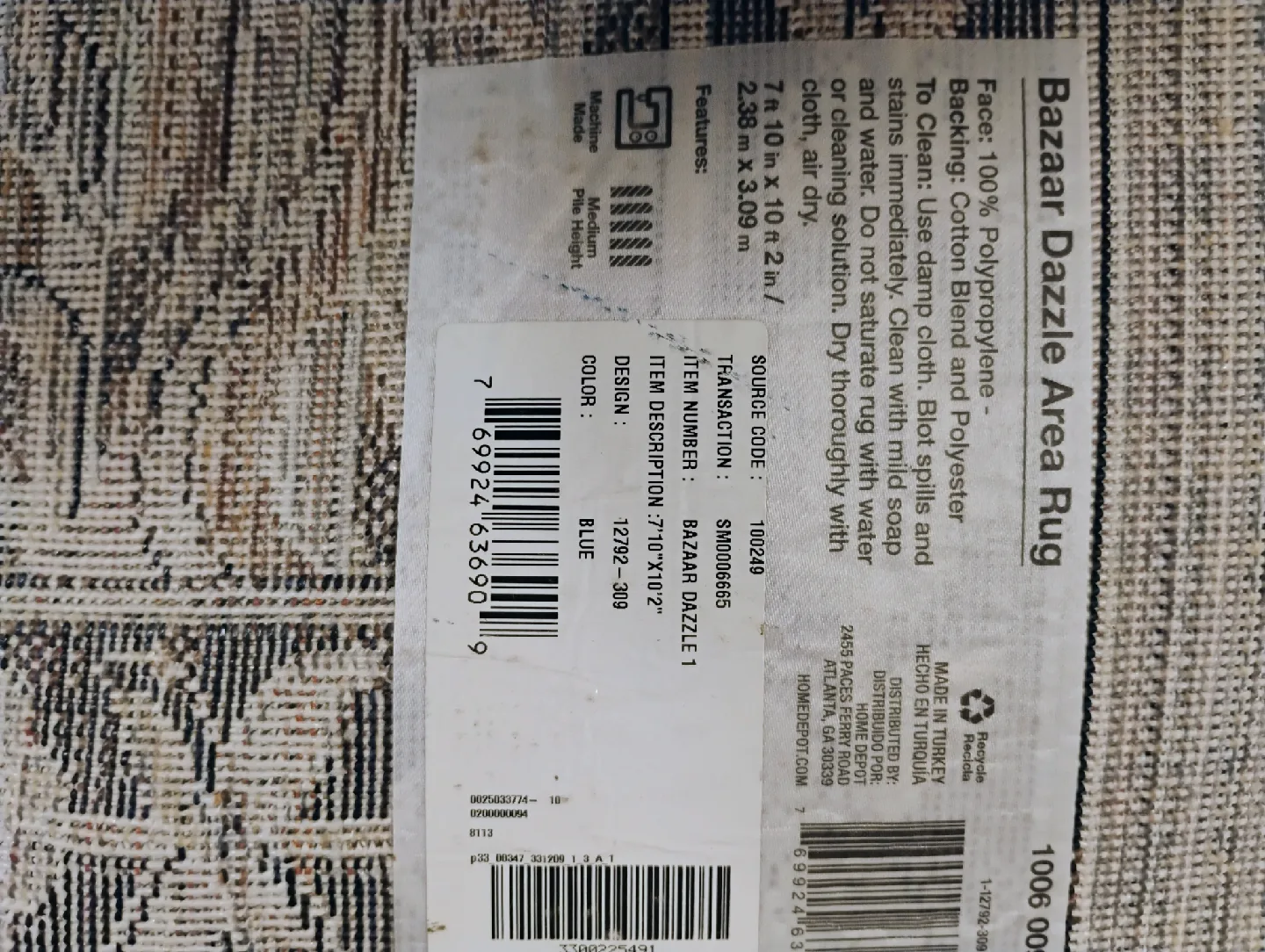 Bazaar Dazzle Area Rug 7'10" x 10'2" Blue image indicator(2)