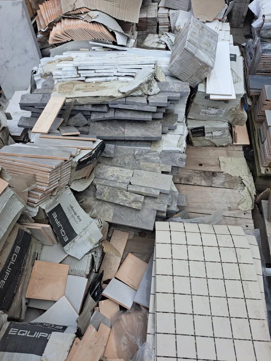 blow out sale assorted tiles, carpet, vinyl, and hardwood image indicator(10)