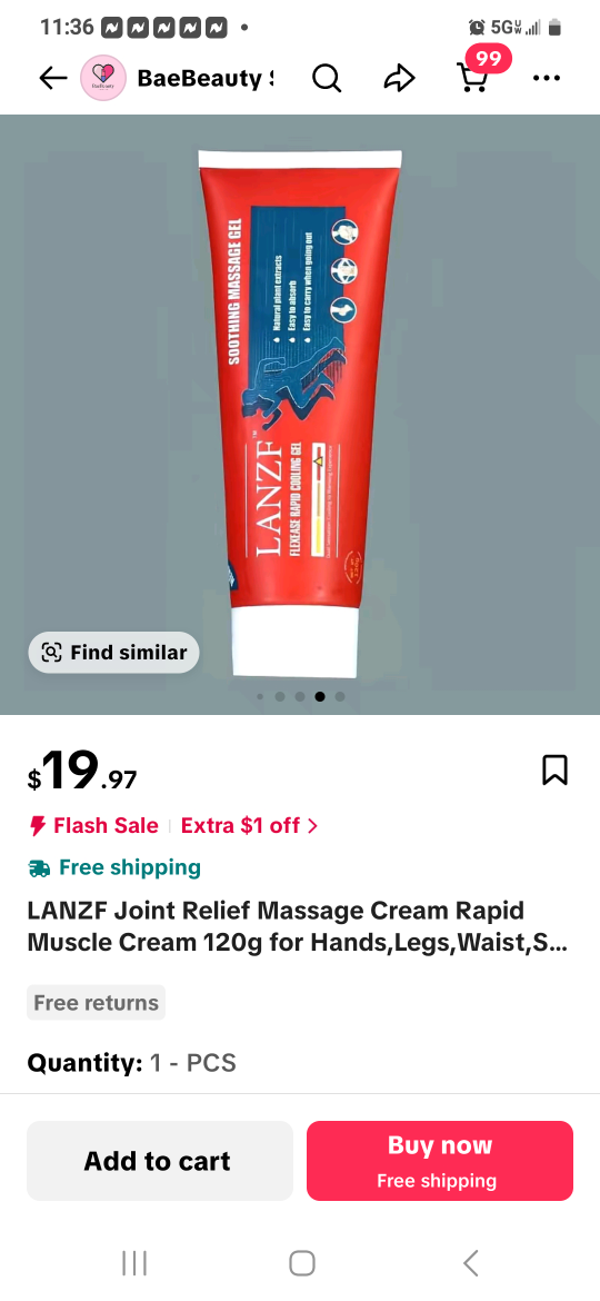 LANZF Joint Relief Massage Cream 120g
