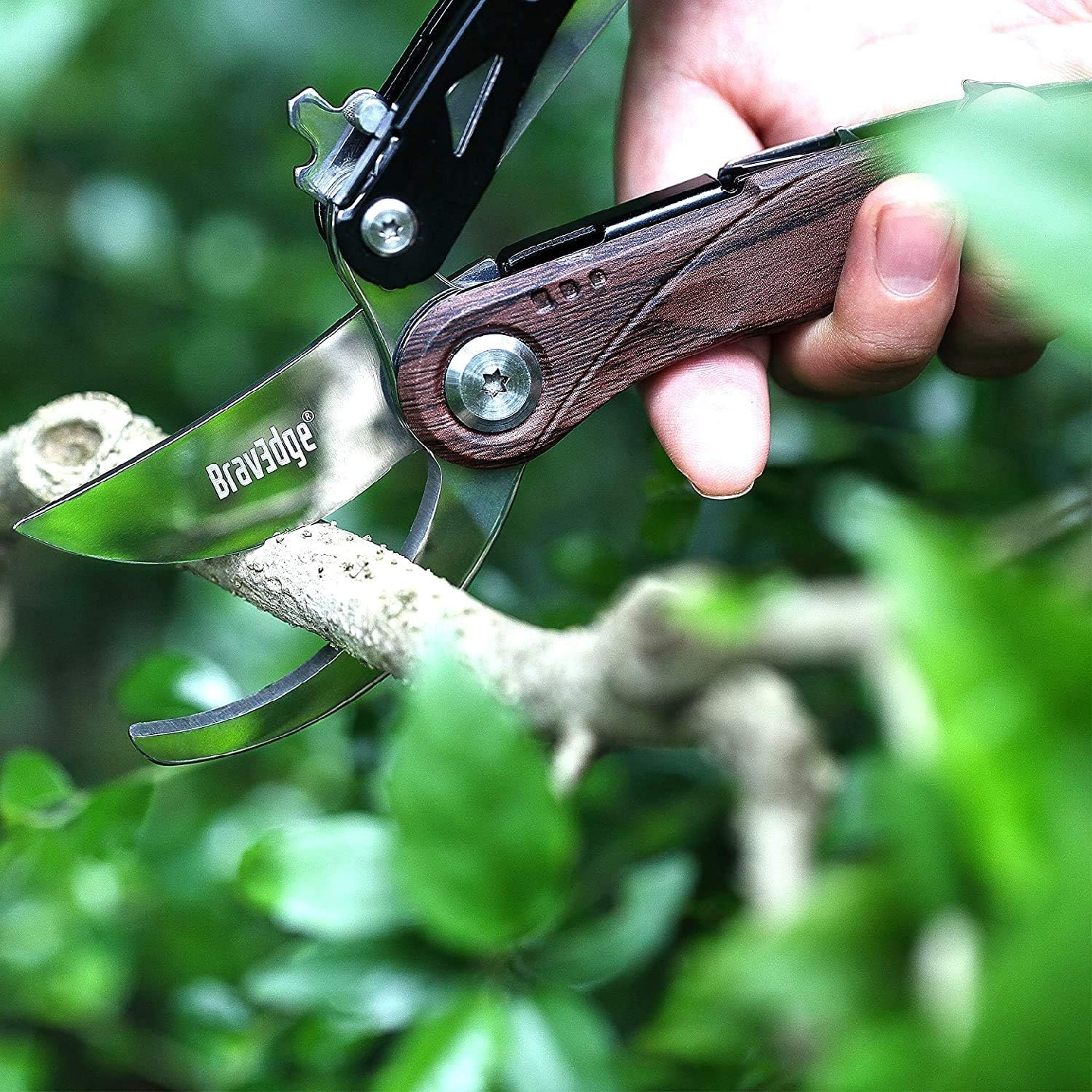 Bravedge Pruning Shears, 5 in 1 Multitools Foldable Garden - photo 5