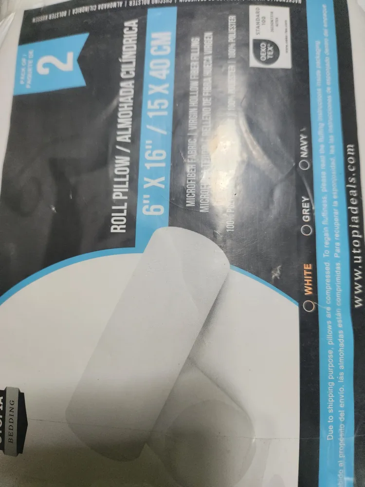 Utopia Bedding Roll Pillow - 6" x 16" White